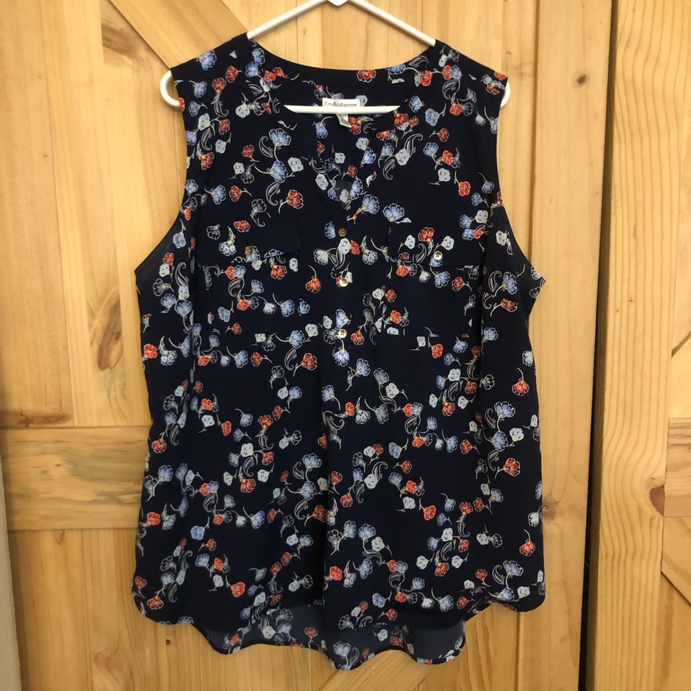 croft & barrow Navy Floral Sleeveless Camisole